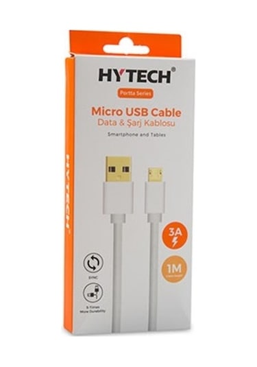 Hytech Hy-X200 Portta 1M 3A Micro Usb Şarj Kablosu