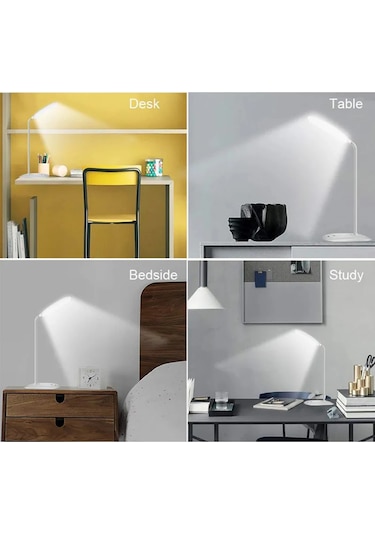 Taşınabilir Ve Ayarlanabilir Beyaz Renk Dokunmatik Şarjlı Masa Lambası Kitap Okuma Lambası Çok Renkli