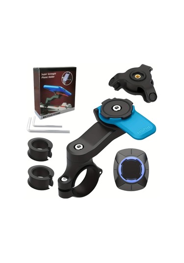 Xuweiwei Motosiklet Bisiklet Telefon Tutucu Kırmızı Yuvarlak Şok Emici 360 Döner Direksiyon Kelepçesi Titreşim Yalıtıcı