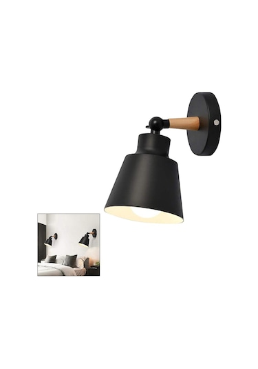 Homyl Modern Duvar Lambası Yatak Odası Koridor Kapalı Siyah Siyah