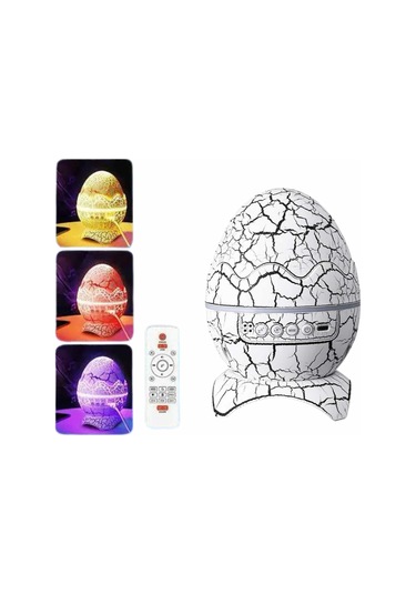 Dinozor Yumurtası Gece Masa Lambası Bluetooth Hoparlör 14 Renk Seçeneği