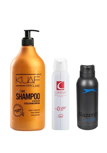 Tuzsuz Şampuan 1lt + Caldion Kadın Deo 150ml + Slazenger Erkek De