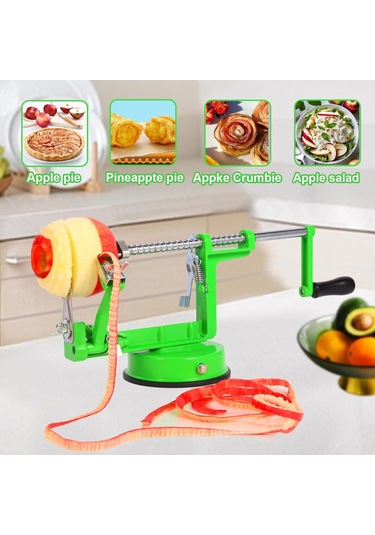 Geeksen El İle Çalışan Ev Tipi 3'ü 1' Arada Kabuk Soğutma, Dilimleme Ve Çekirdek Kaldırma Makinesi - Yeşil Yeşil