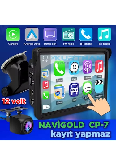 Otomobil 7 İnç Dokunmatik Android Auto Carplay Ekran Aux-bt-fm