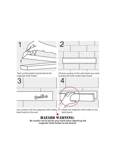 Pazly 16 Paslanmaz Çelik Manyetik Bıçak Tutucu, Mutfak Bıçak Şerit Bloğu, Duvar Montajlı Gümüş