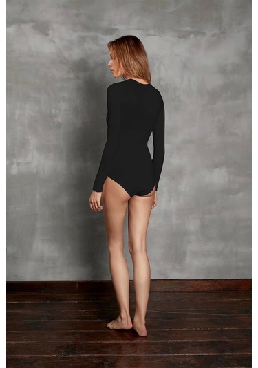 Kadın Uzun Kol %96 Viloft Termal Body Siyah 12453 Siyah
