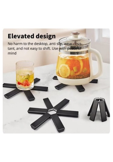 Katlanabilir Isıya Dayanıklı Masa Üstü Nihale Pratik Ve Şık Tasarım Siyah