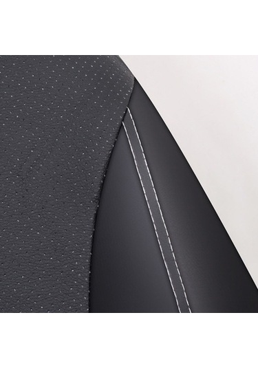 Youmex Kara Pu Deri Araba Koltuk Kılıfı, Evrensel Uyumlu, Dört Mevsim Kullanıma Uygun, 4'lü Set, Koltuk Koruması Ve İç Dekorasyonu