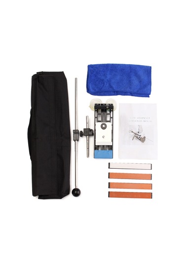 Vkemall Pratik Ev/profesyonel Mutfak Bıçak Taslağı - Paslanmaz Çelik Vakum Tabanlı, 4 Farklı Zımpara Taşı, Kolay Ve Güvenli Kullanım Siyah