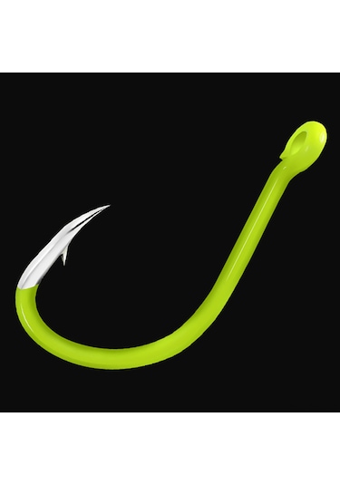 Yuntech01 50 Adet Fosforlu Orak İğne, Yüksek Karbon Çelik, Sarı Renk, 8 Boyut, Balıkçılık Enstrümanı