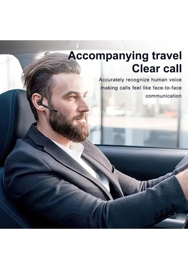 Kablosuz Kulaklık İle Çift Mikrofon Bluetooth Kulaklık Enc Gürültü İptal Siyah