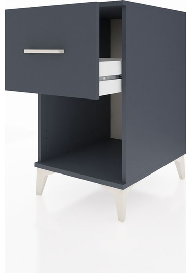 Kronos Komodin Tek Çekmeceli 44x59x80 Antrasit-antrasit Antrasit