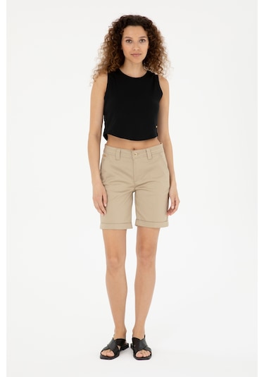 U.s. Polo Assn. Kadın Açık Haki Şort / Bermuda 50281722-vr183 Açık Haki