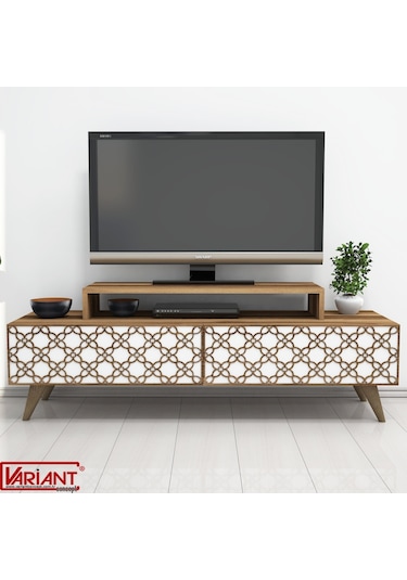 Variant City Tv Ünitesi Tv Sehpası Ceviz-Beyaz
