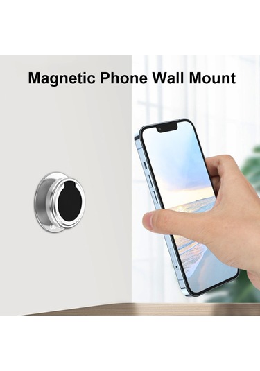 Youtek İphone 14/13/12 İçin Manyetik Araç Tutucu - Uurıg Ph-07 Alüminyum Telefon Askısı GÜMÜŞ