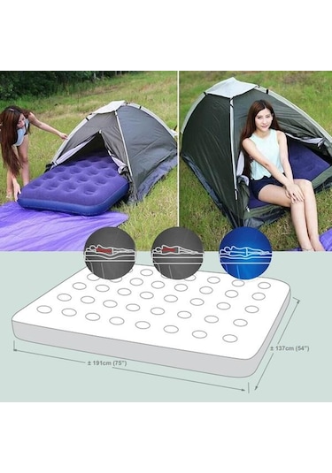 Avenli Şişme Yatak Çift Kişilik Lacivert