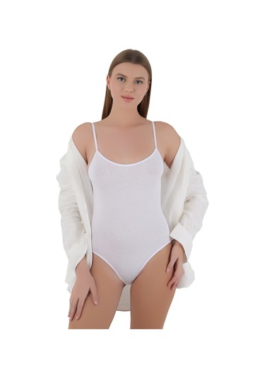 Kadın İp Askılı Çıt Çıtlı Kancalı Body 6'lı Paket Renkli