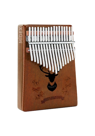 Midex Klx-880 Hakiki Ağaç Geyik Desenli Kalimba Set 17 Çelik Tuşlu
