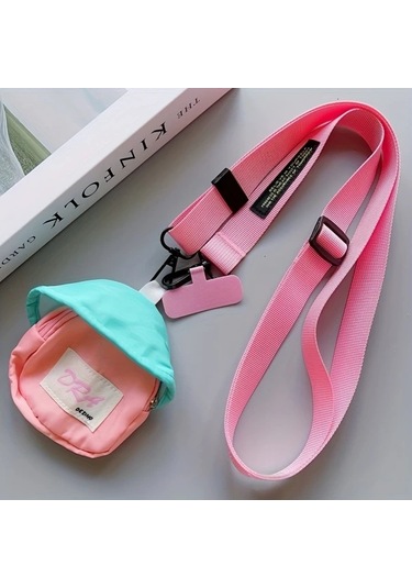 Elmpaly 2'li Set Renkli Mini Kartlık + Telefon Askısı, Siyah+turuncu Kahverengi Sırt Çantası