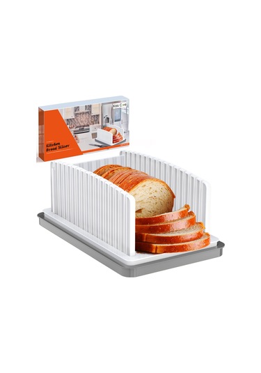 Gajeena Ev İçi Ekmek Dilimleyici: Ayarlanabilir Genişlik, Kırıntı Tablası İle Ev Yapımı Ekmek, Bagel, Kek İçin Tam Altına Kadar Düzenli Dilimler Beyaz