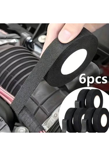 Fochsia 6pcs 6 Ruloluk Ağır Hizmet Elektrik Bandı Yüksek Isıya Dayanıklı Su Geçirmez Sessiz