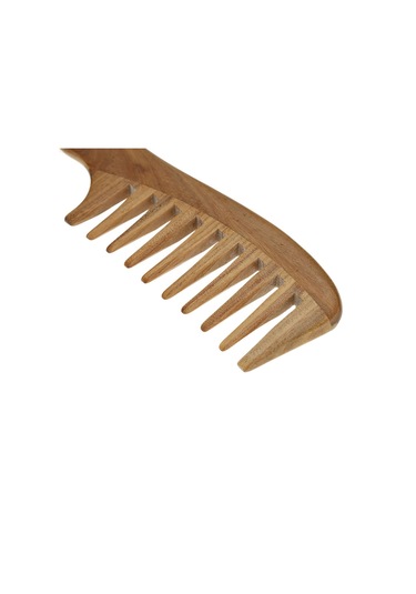 Suofeng Anself Doğal Yeşil Sandalağacı Tarak - El Yapımı Geniş Dişli Masajlı Saç Açıcı, Saç Derisi Bakımı & Katı Ağaç Tarak