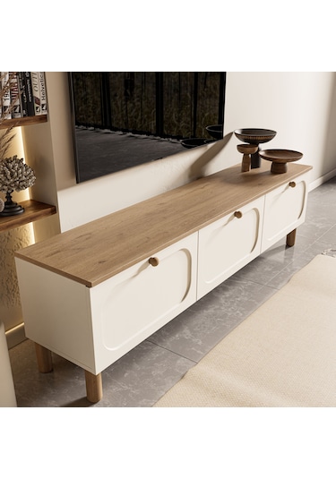 1280 Monza 180 Cm Membran Mdf Kapaklı Bohem Tv Ünitesi Sepet-be