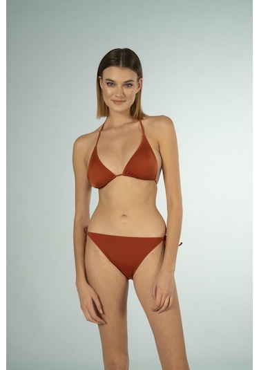 Estiva Üçgen İpli Bikini Takımı - Kiremit Çok Renkli