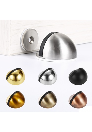 Geeroyoo Jemuon Kapı Durdurucu Seti, 8 Adet Paslanmaz Çelik Zemin Kapı Stoperi, Kauçuk Tamponlu Ve Kendinden Yapışkanlı Gümüş