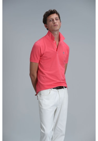Lufian Erkek Laon Smart Polo T-shirt 111040164 Pembe