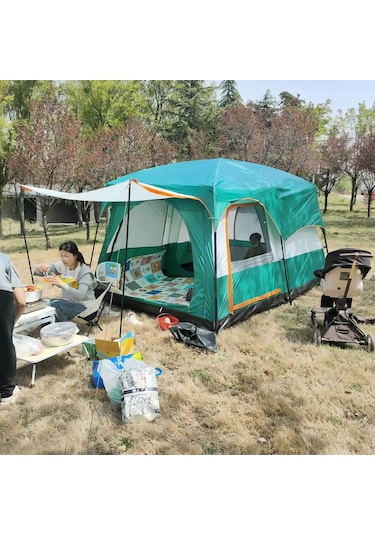 Efsane Kamp Aile Boyu Büyük Kamp Çadırı 12 Kişilik 2-oda 1 Salon Pembe