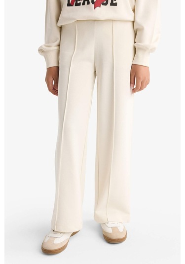 Defacto Kız Çocuk 2li Takım Baskılı Sweatshirt Eşofman Altı F2564a825auer238 Ekru