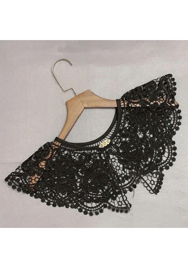 Padalink Beyaz Kırık Desenli Çıkabilir Kumaş Yaka, Kadınlar İçin Stili Artıran Dekoratif Nakışlı Shawl Çok Renkli