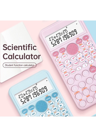 Aubyhe Pn-2891 Hesap Makinesi - 240 İşlevli, Lcd Büyük Ekran, Ag13 Pil Dahil Pembe, Mavi, Beyaz Seçenekli Beyaz