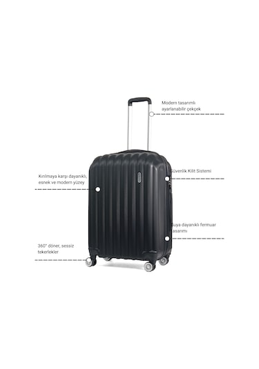 Reymond Luggage Reymond Gusto Abs Körüklü Valiz, Kabin Boy Siyah