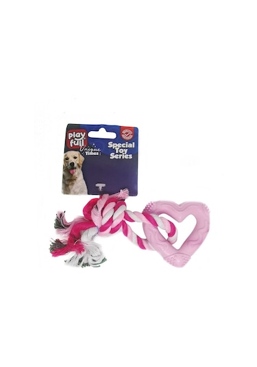 Playfull Plastik ve İpli Kalp Köpek Oyuncağı 18 Cm