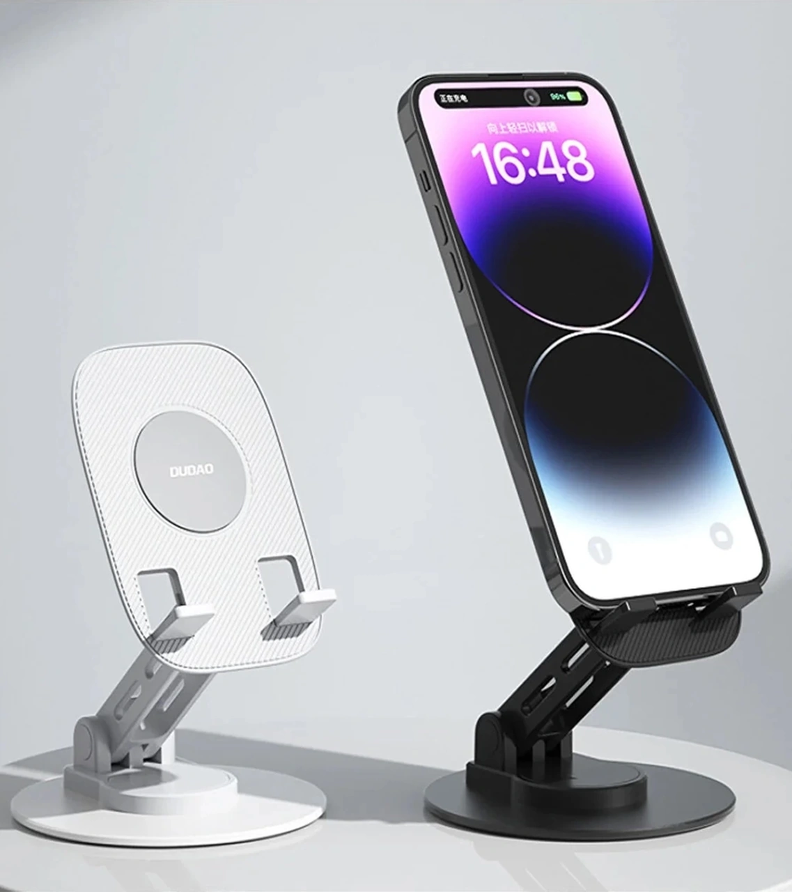 F17s Masaüstü Telefon Tutucu Döner Tabanı Alüminyum Paslanmaz Çelik Katlanabilir Çok Renkli