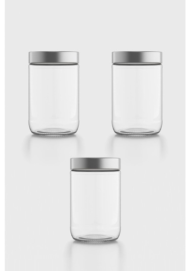 Renga Voca 660 Ml Metal Kapaklı 3'lü Cam Kavanoz Seti 131081 Gümüş