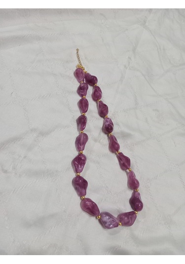 Mor Kaya Modeli Kolye Mor