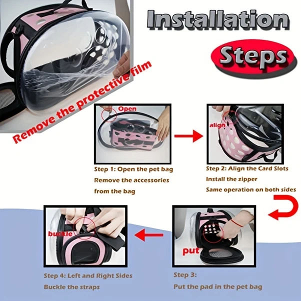 Fochsia Ayak İzi Tasarımı Kedi Sırt Çantası Katlanır Gri Büyük Taşınabilir Omuz Çantası