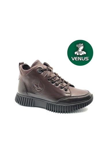 Venüs Rtew Hakiki Deri Düz Kaymaz Taban Ortopedik Kadın Bot Kahverengi