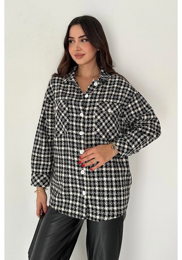 Çift Cepli Oduncu Gömlek Siyah Siyah