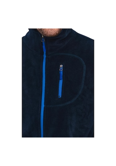 Genıus Store Erkek Polar Tam Fermuarlı 3 Cepli Outdoor Polar Ceket Tactical Flecee Lacivert