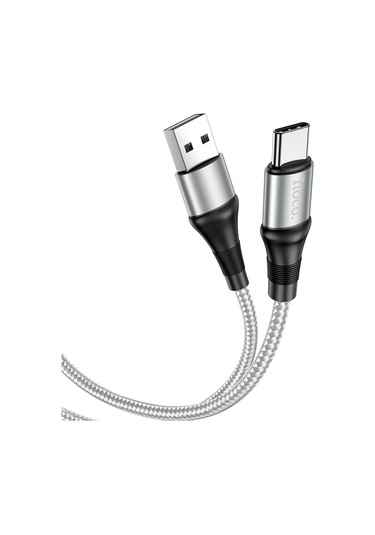 Hoco Hoco Dayanıklı Naylon Örgülü Mikro Usb C Kablosu Iphone Uyumlu Samsung Xiaomi Hızlı Şarj 1mblack1m