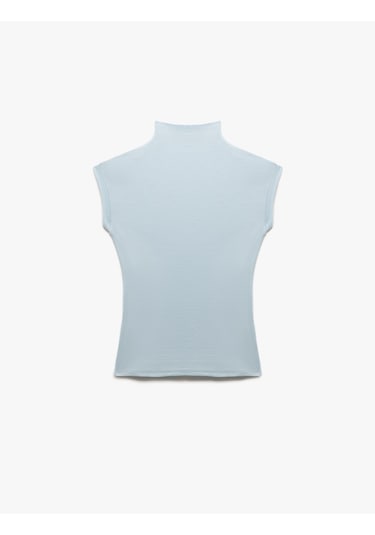 Koton Viskon Dik Yaka Kolsuz Slim Fit Body Mavi 5sak50375ek Mavi