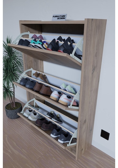 Düşer Kapak Duvara Monte Kayar 3 Raflı Ayakkabılık - Atlantik Çam Diğer Düşer Kapak Duvara Monte Kayar 3 Raflı Ayakkabılık - Atlantik Çam Diğer
