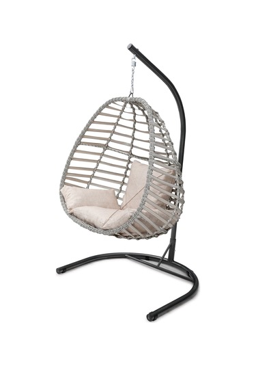 Tu Tienda Rattan Tek Kişilik Bahçe Balkon Ev Salıncağı,beyaz Krem 2