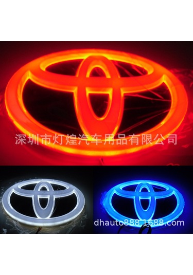 Suofeng Bmw, Hyundai, Chevrolet, Suzuki, Lexus, Kia, Volkswagen, Mercedes Uygun 4d Soğuk Işık Fön Arka Logo Lambası - Hyundai 14.5x7.2cm Mavi Çok Renkli