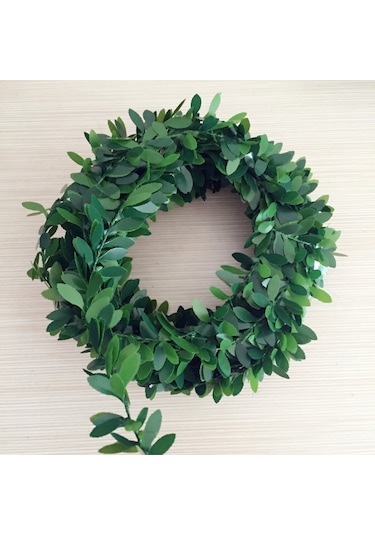 Tel Yaprak Şerit Yapay Taç Sarmaşık Süs 3mt 3mt Ledli Yeşil