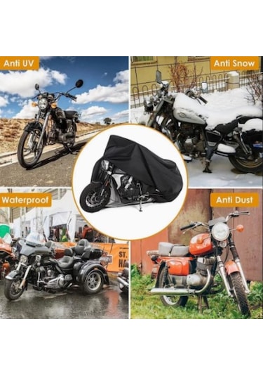 Motosiklet Branda Siyah Lüx Oxford 270d Kalın Kumaş Motor Brandası M Beden